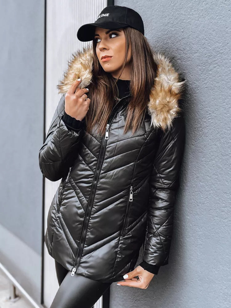 Juoda moteriška žieminė striukė Solar