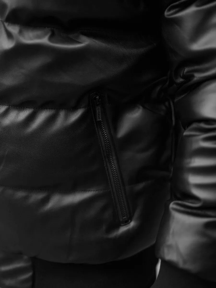 Juoda dygsniuota vyriška striukė Rotir