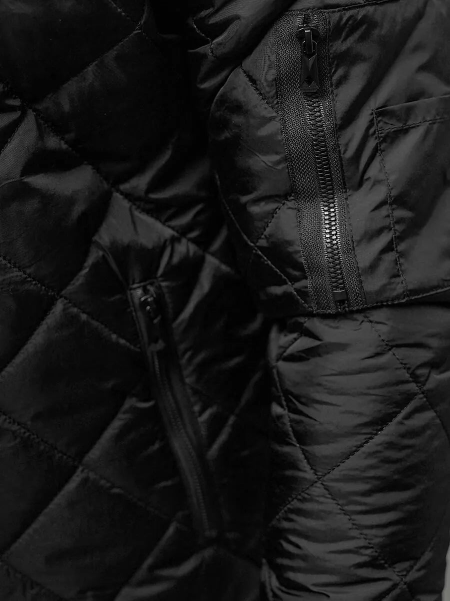 Juoda vyriška striukė su gobtuvu Lator