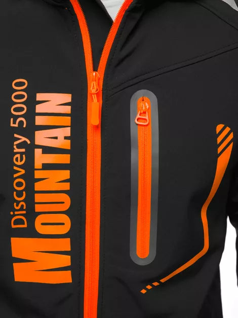 Juoda vyriška striukė su oranžinėmis detalėmis Ero