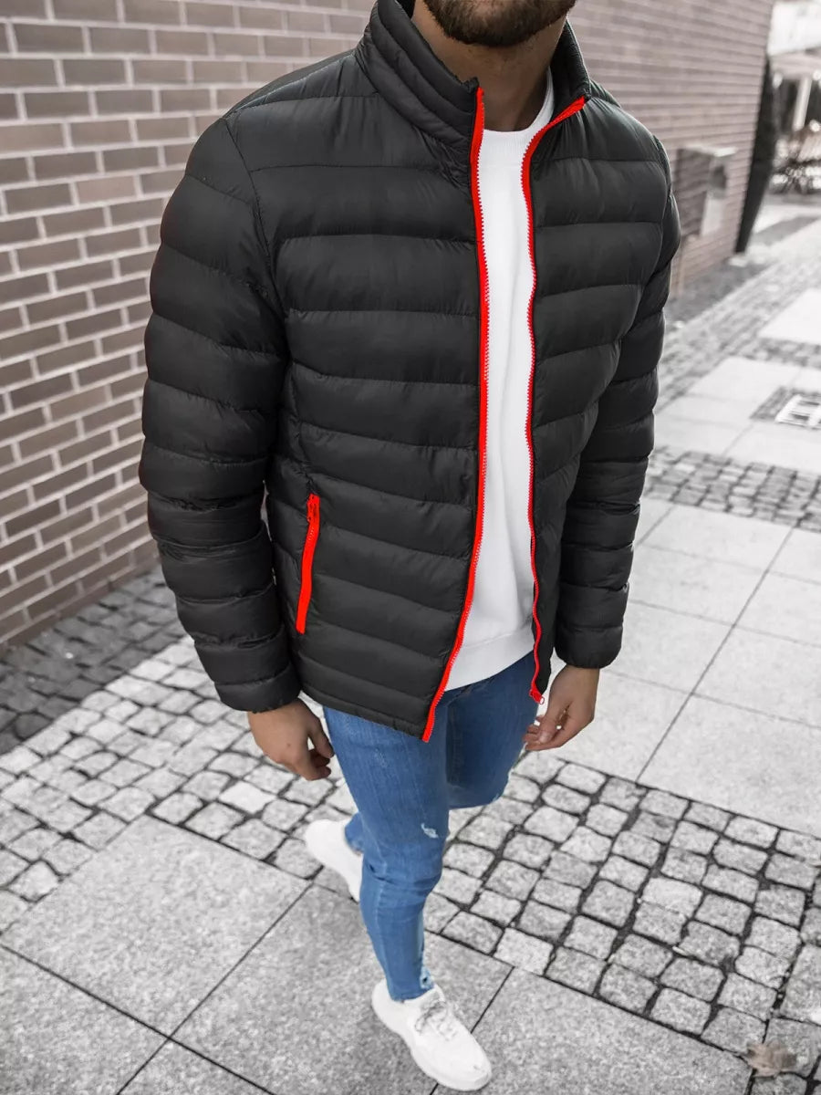 Juoda su raudonu užtrauktuku vyriška pavasarinė - rudeninė striukė Monit