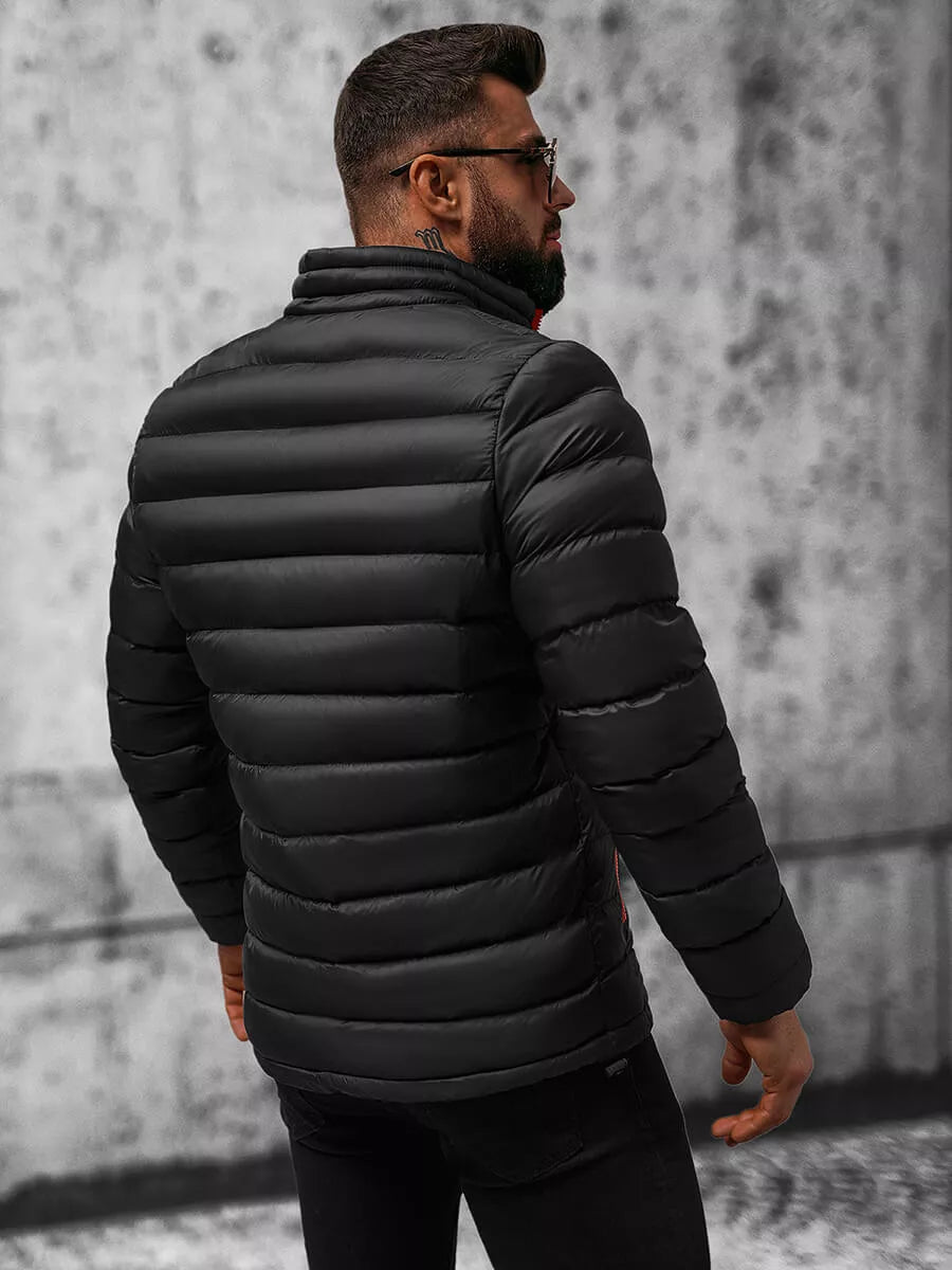 Juoda su raudonu užtrauktuku vyriška pavasarinė - rudeninė striukė Monit