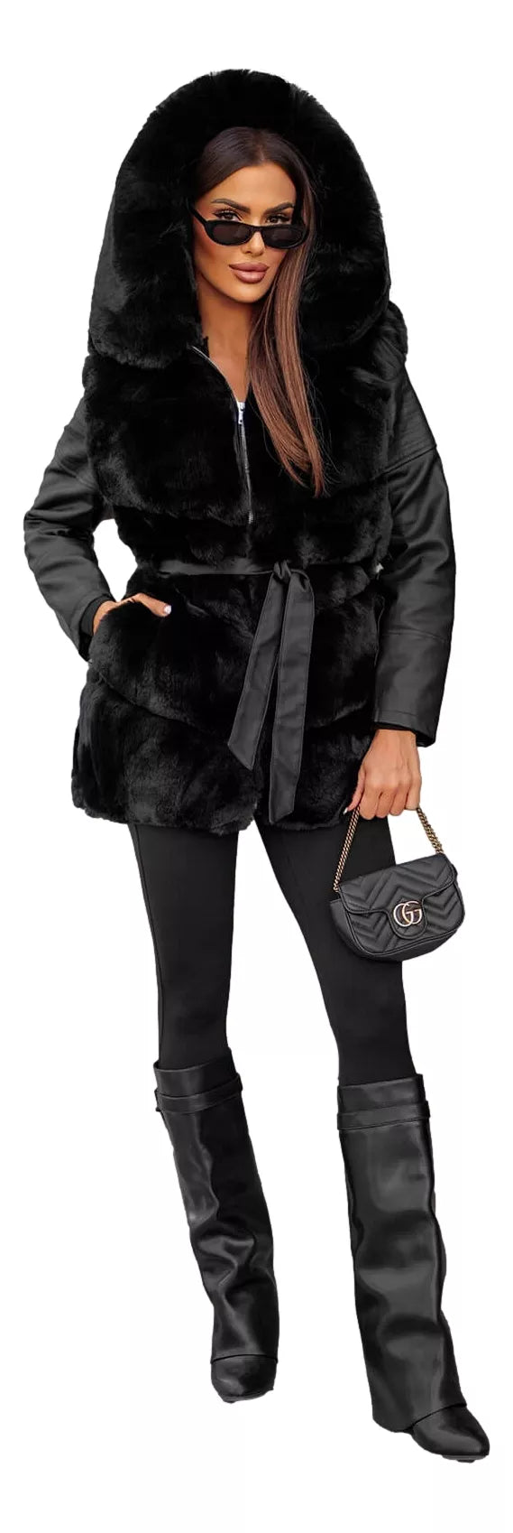 Juoda žieminė moteriška striukė Adel