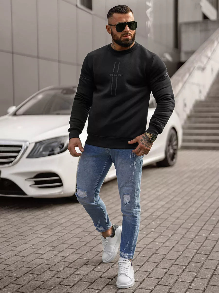 Juodos spalvos džemperis Freedom