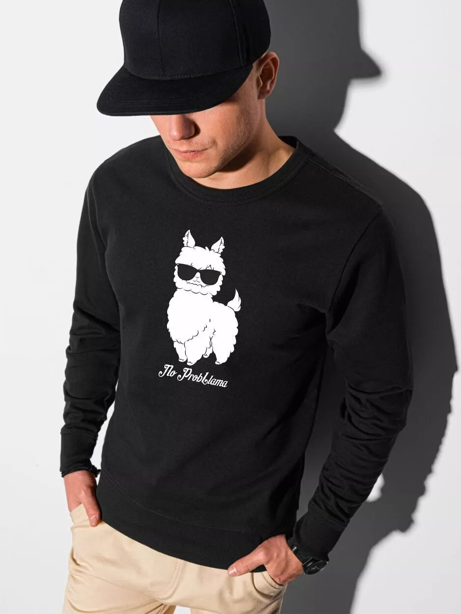 Juodos spalvos džemperis No ProbLlama