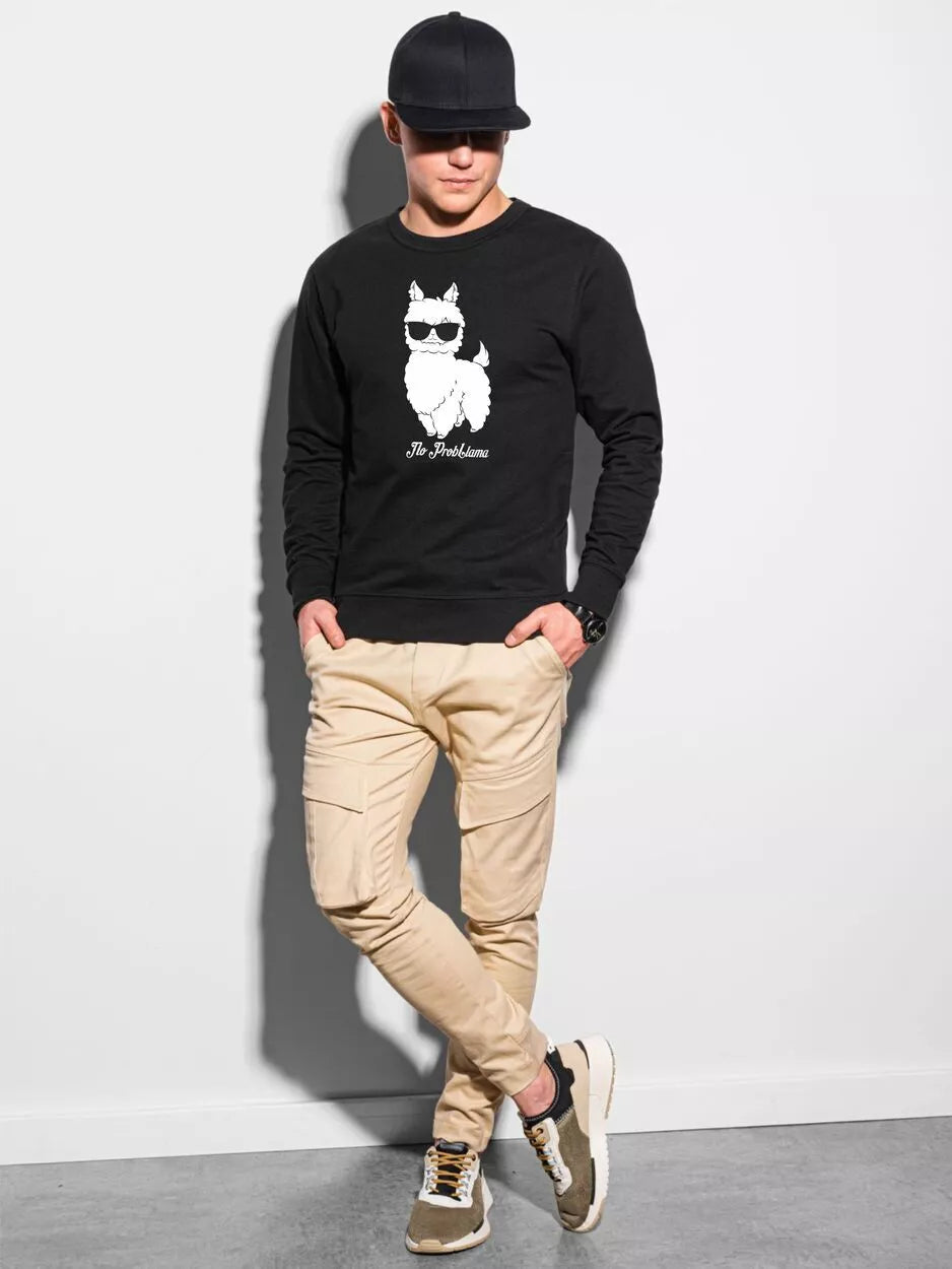 Juodos spalvos džemperis No ProbLlama