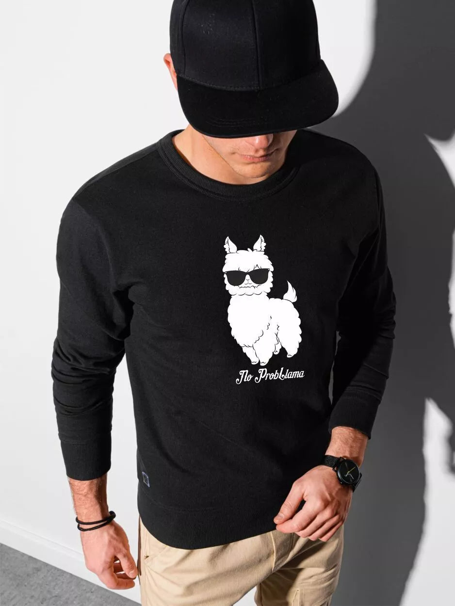 Juodos spalvos džemperis No ProbLlama