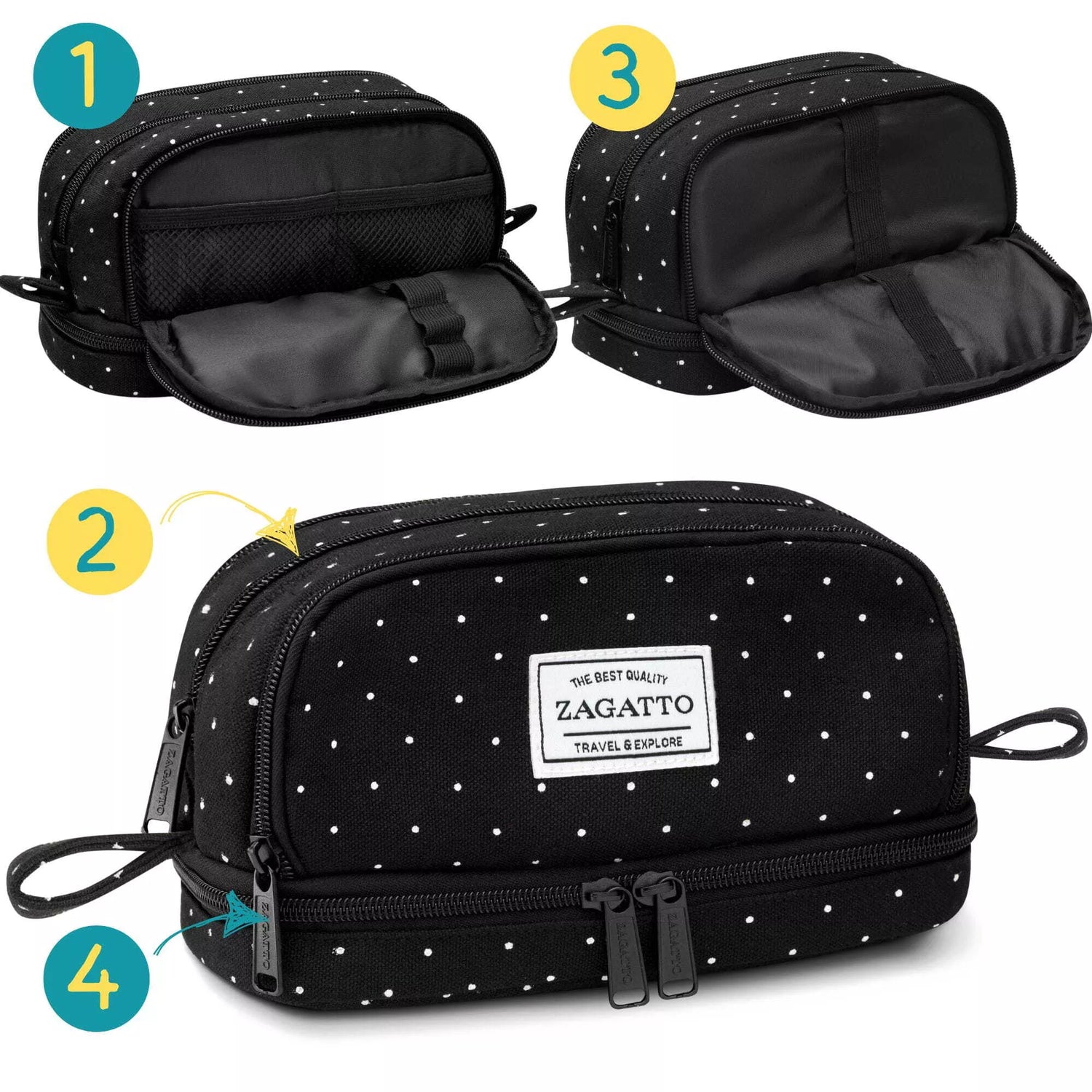 Juodas su baltais taškučiais penalas Mast