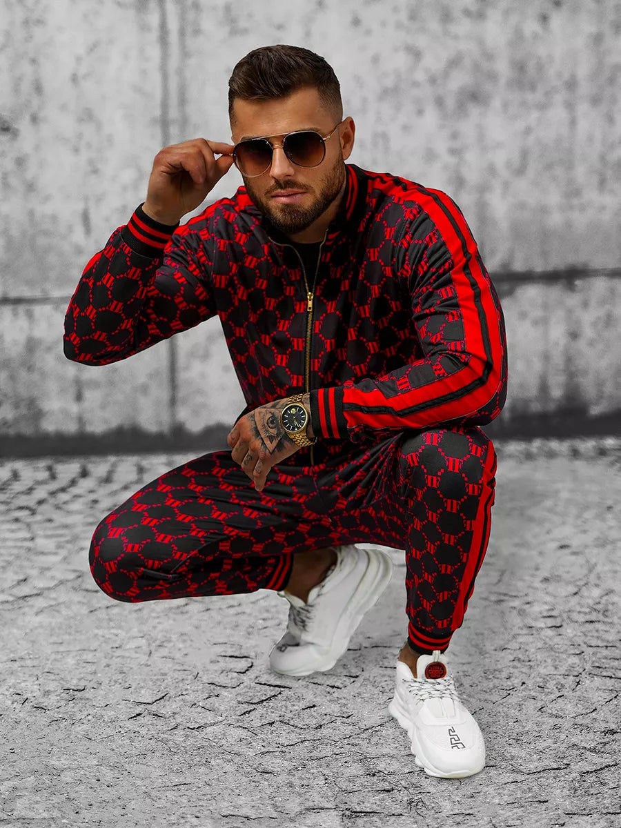 Juoda - raudona vyriškas komplektas Oran