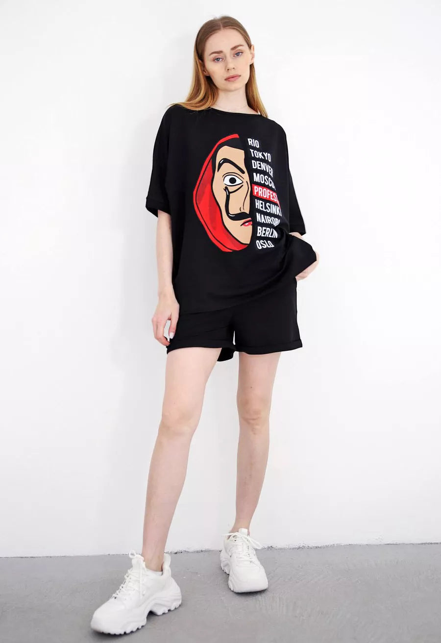 Juodas moteriškas komplektas Vendetta