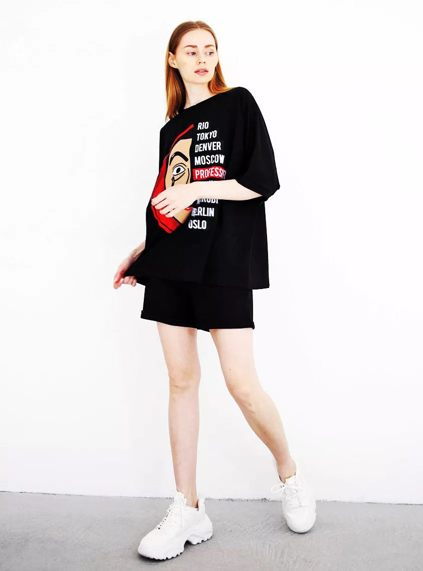 Juodas moteriškas komplektas Vendetta