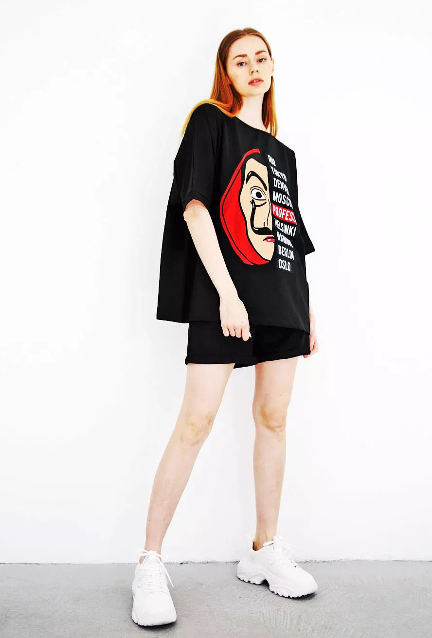 Juodas moteriškas komplektas Vendetta