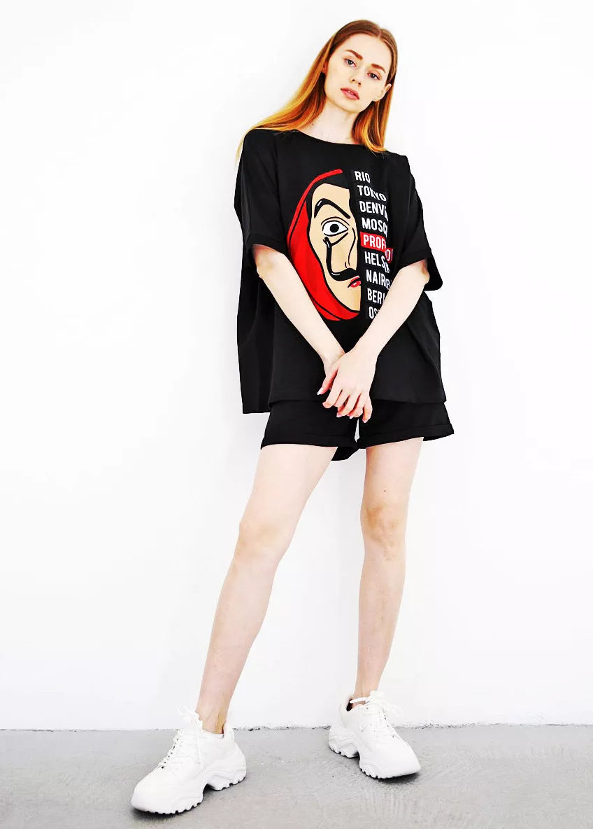 Juodas moteriškas komplektas Vendetta