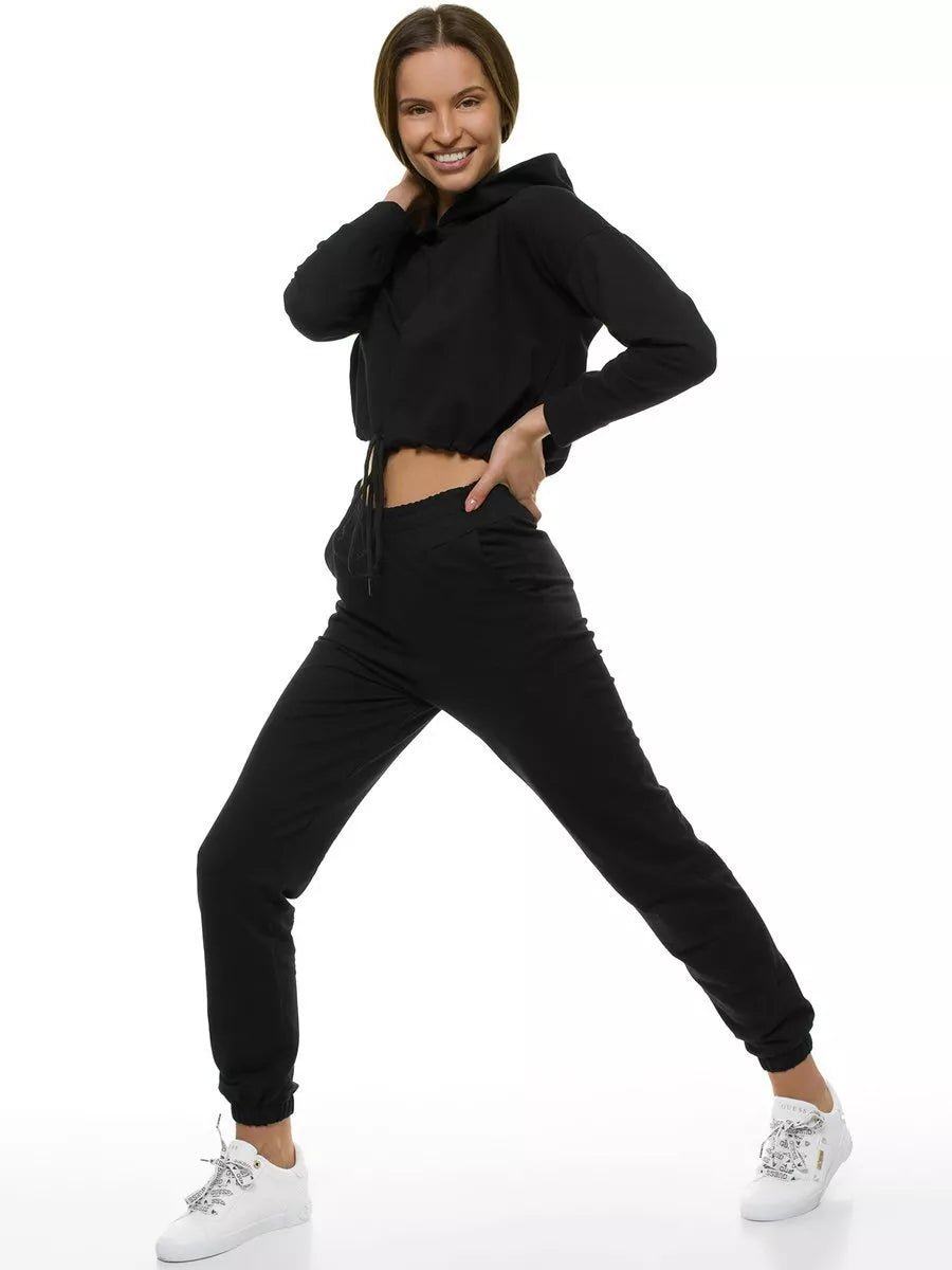 Juodas moteriškas sportinis komplektas Evelin