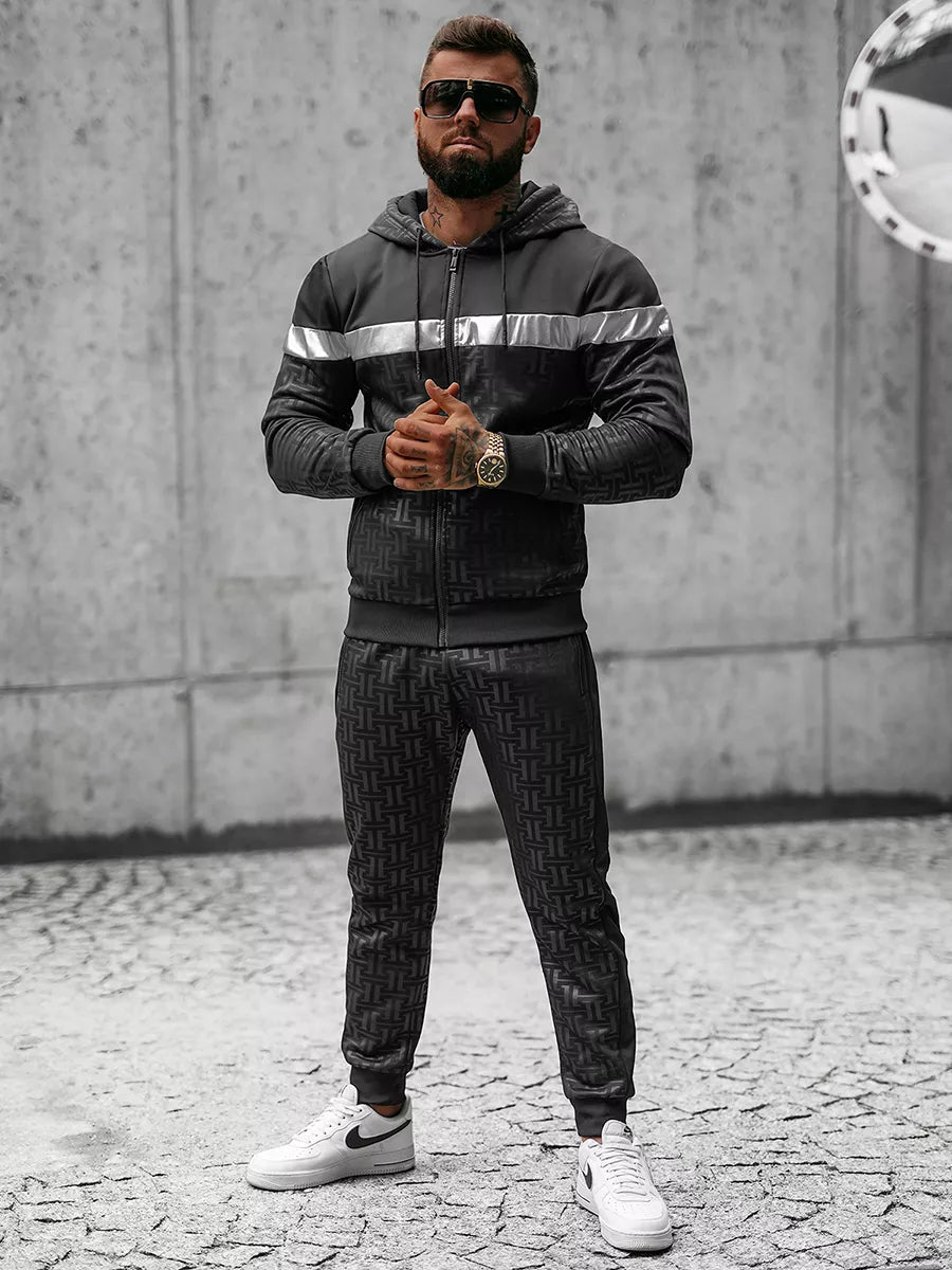 Juodas vyriškas komplektas su gobtuvu Elers