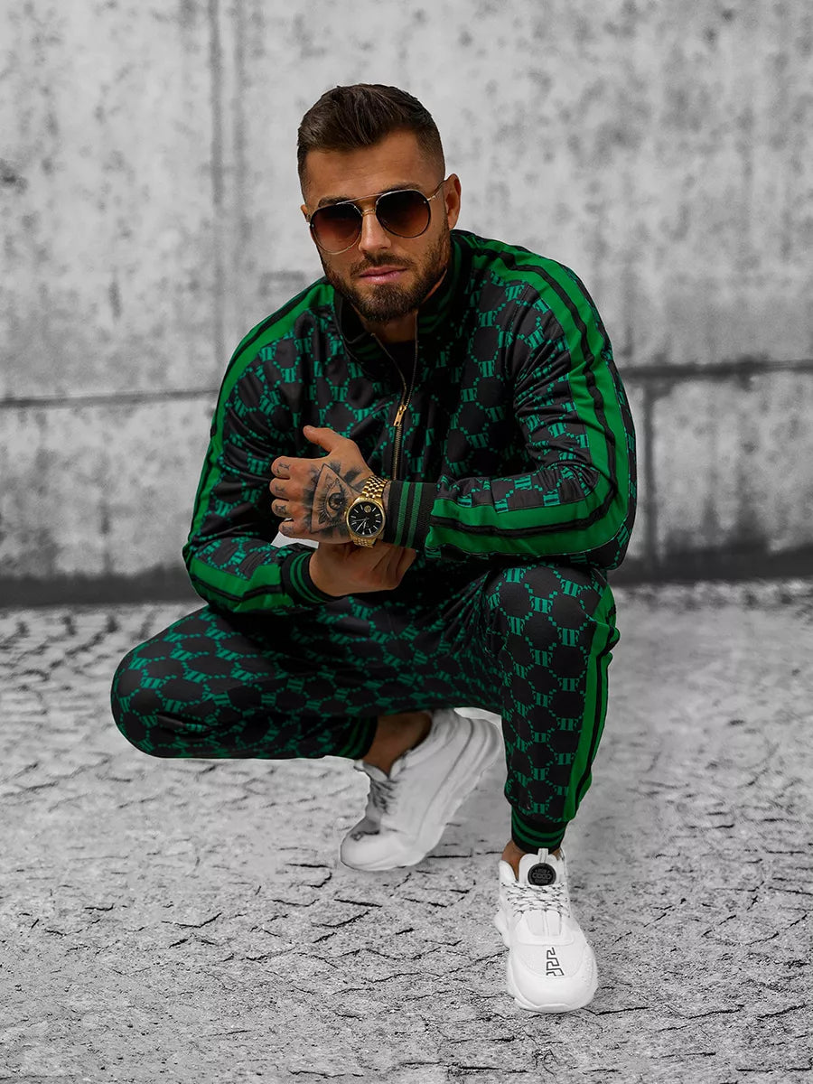 Juoda - žalia vyriškas komplektas Oran