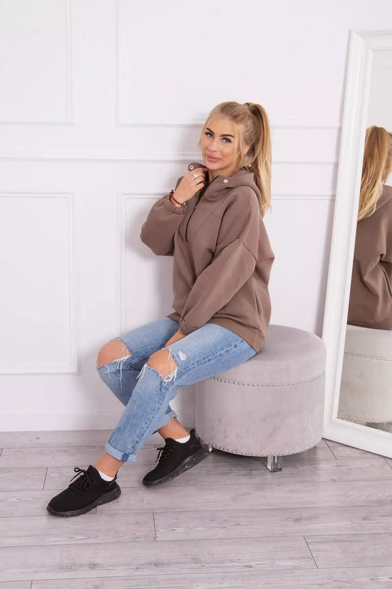 Mocca spalvos džemperis moterims Kesi