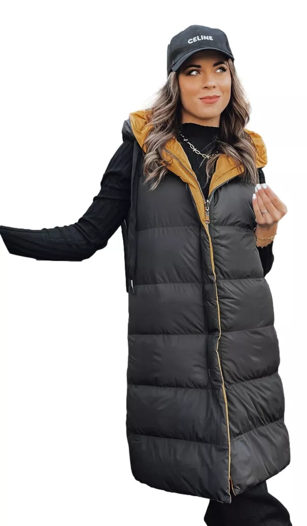 Ilga juoda su rudu vidumi liemenė Neki