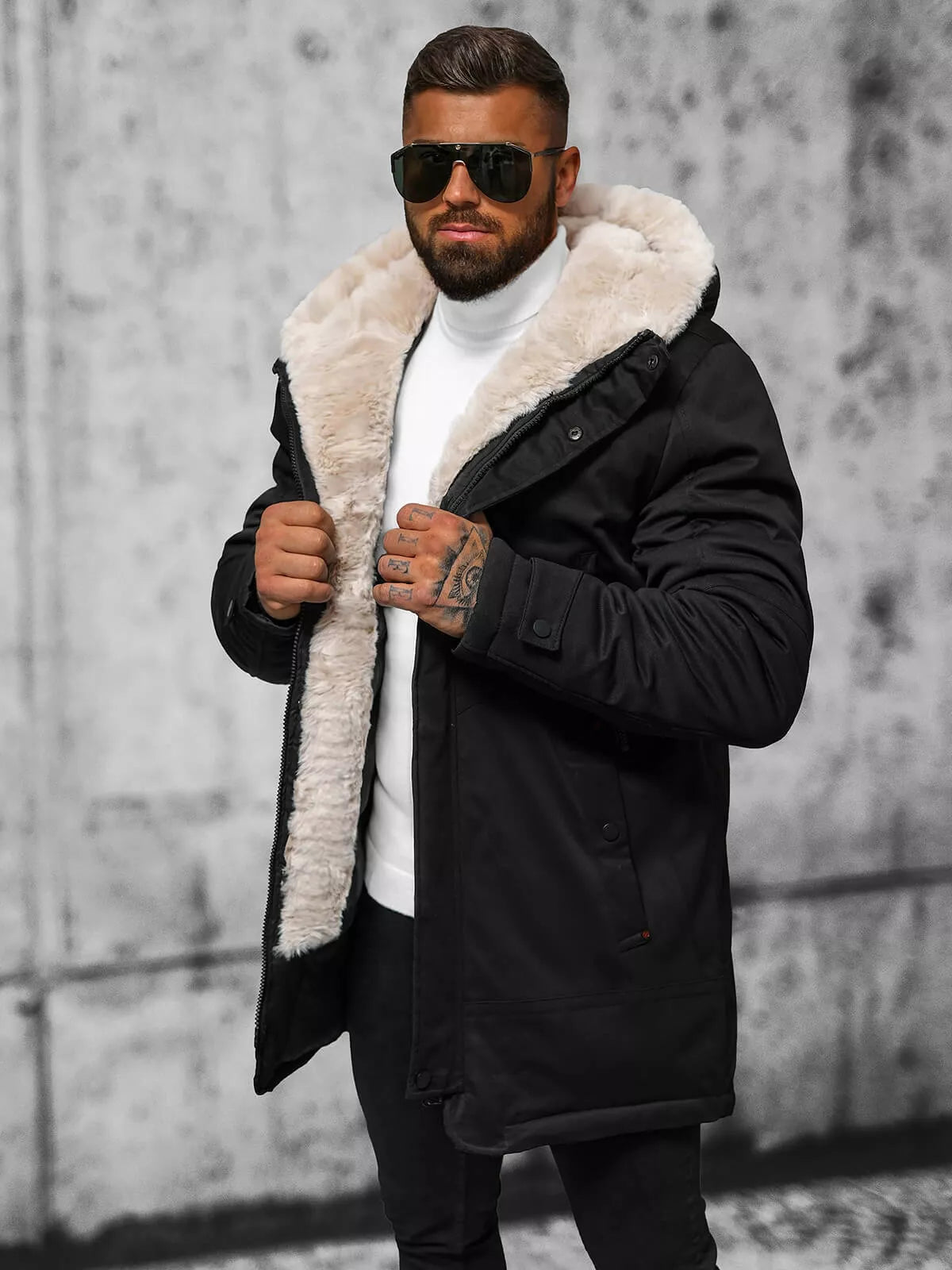 Vyriška juoda žieminė striukė onee