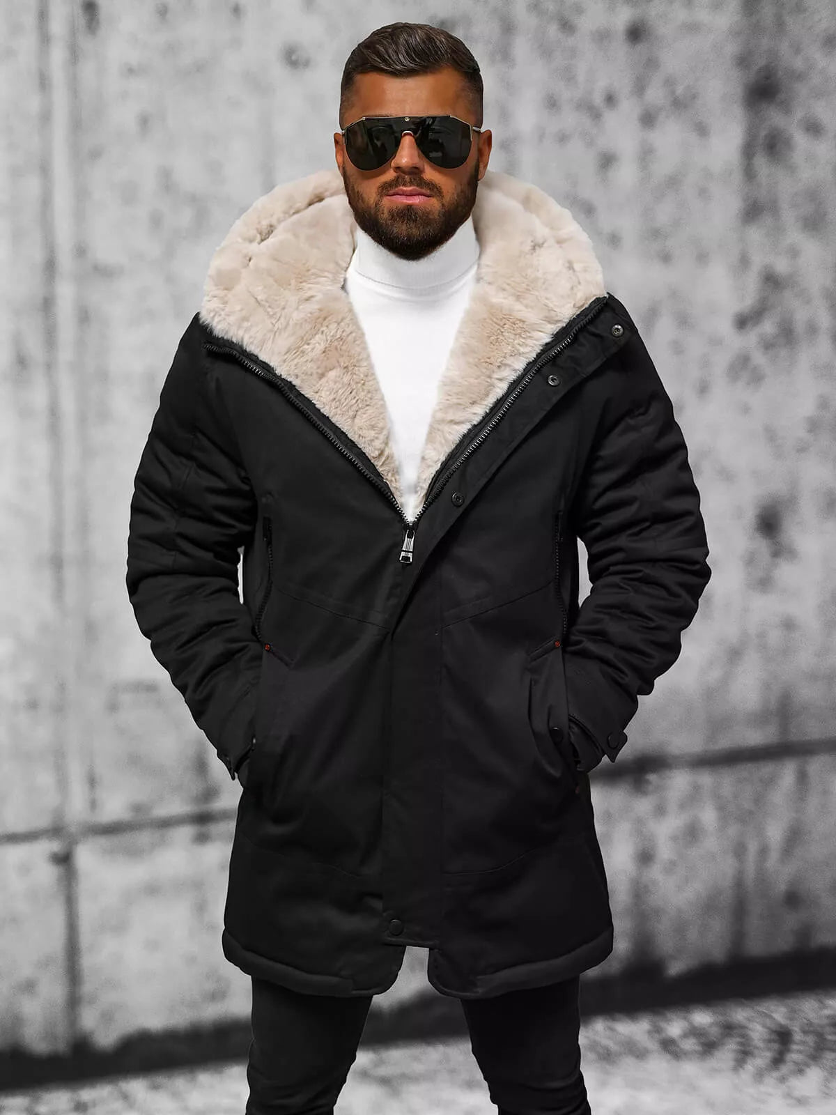 Vyriška juoda žieminė striukė onee