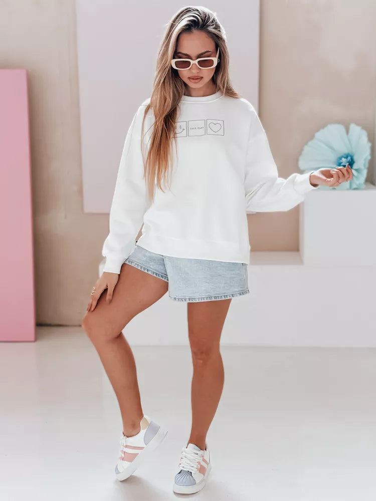 Moteriškas baltos spalvos džemperis Easy