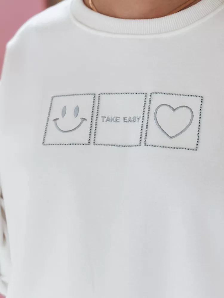 Moteriškas baltos spalvos džemperis Easy