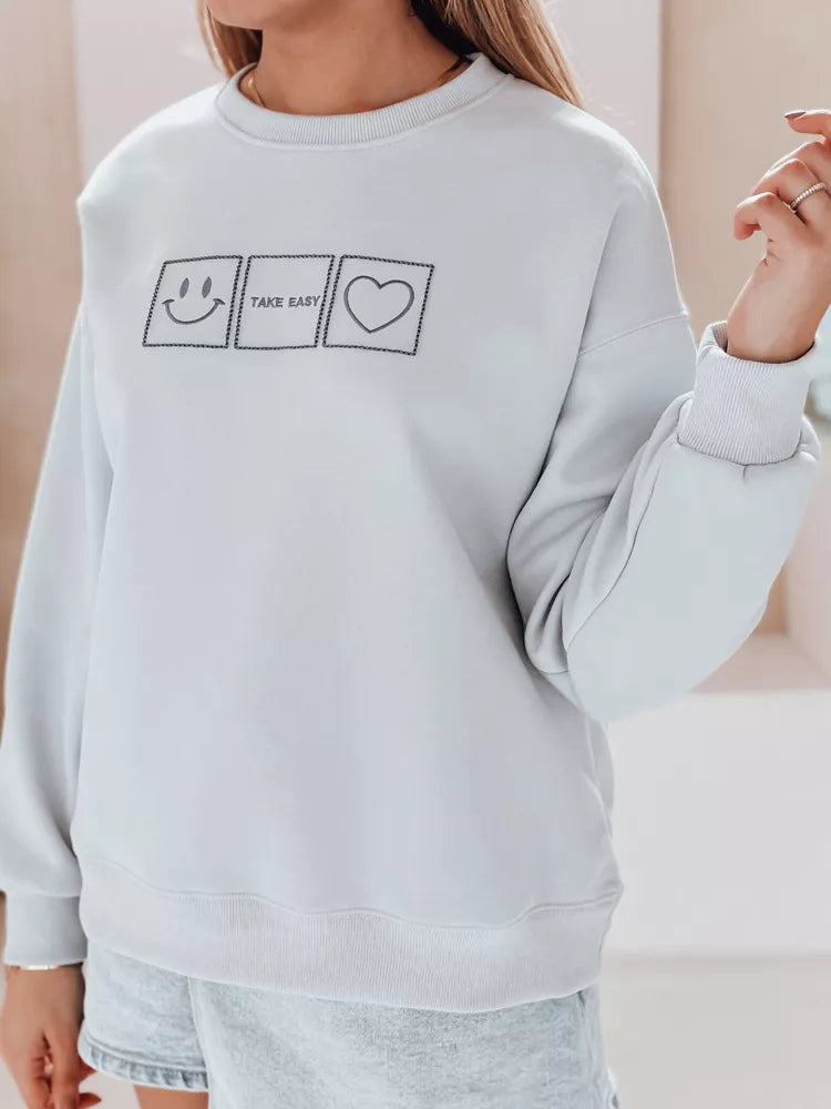 Moteriškas šviesiai mėlynos spalvos džemperis Easy