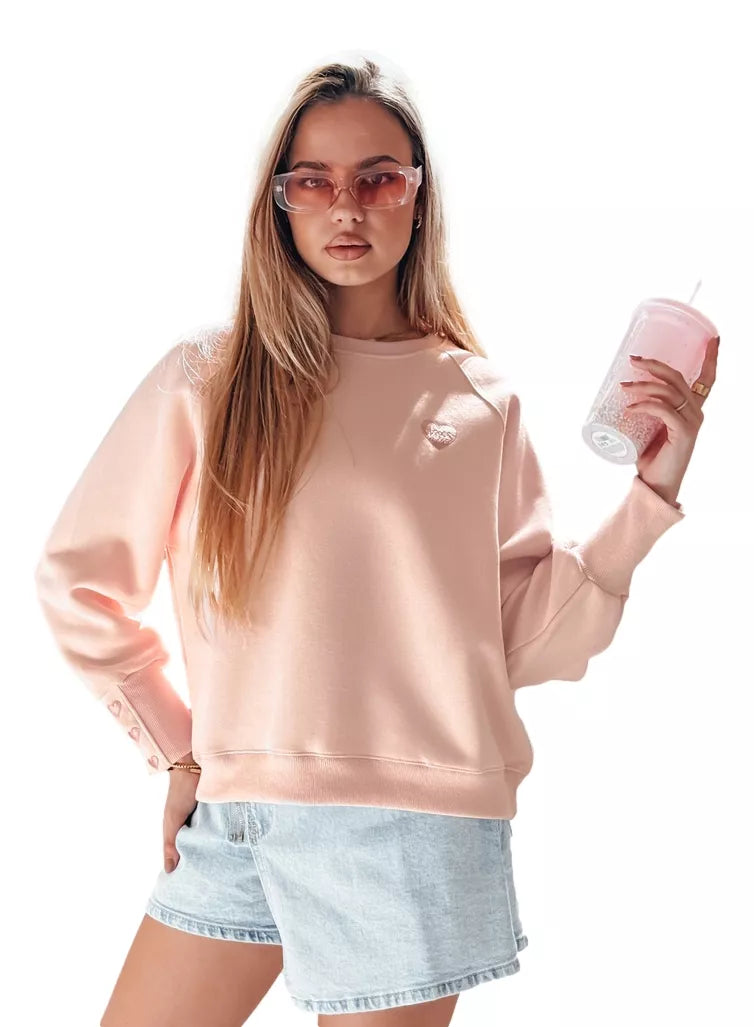 Moteriškas rožinės spalvos džemperis Love