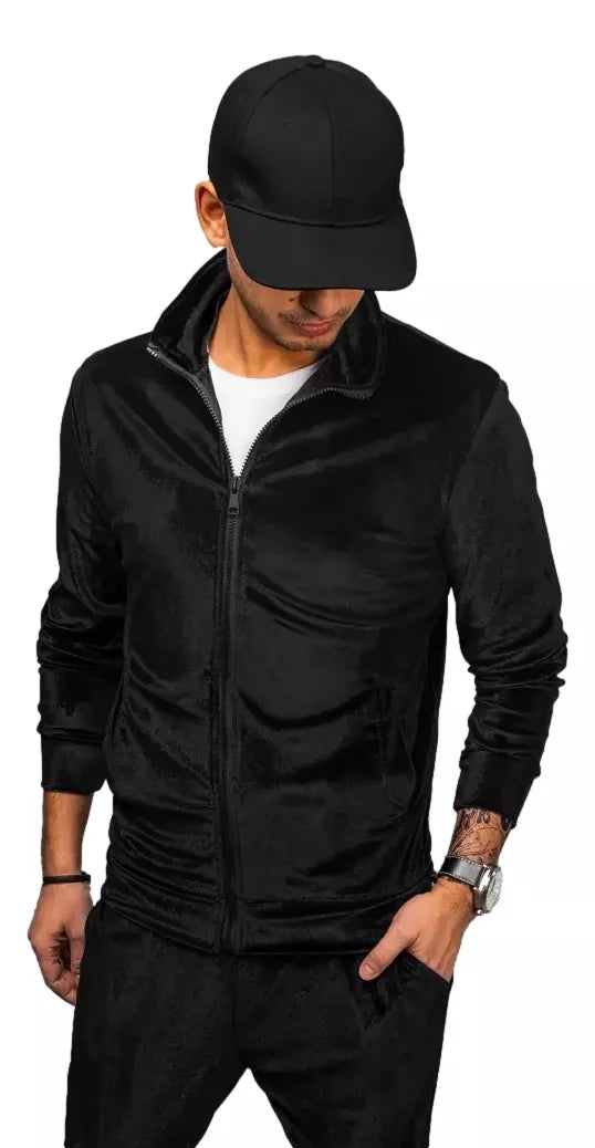 Vyriškas juodas veliūrinis džemperis Onil