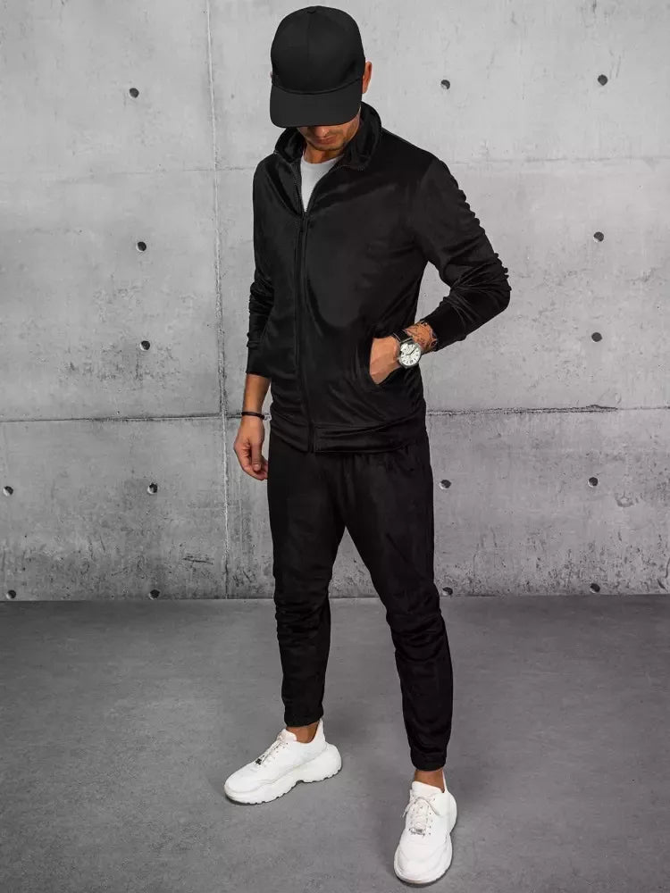 Vyriškas juodas veliūrinis džemperis Onil