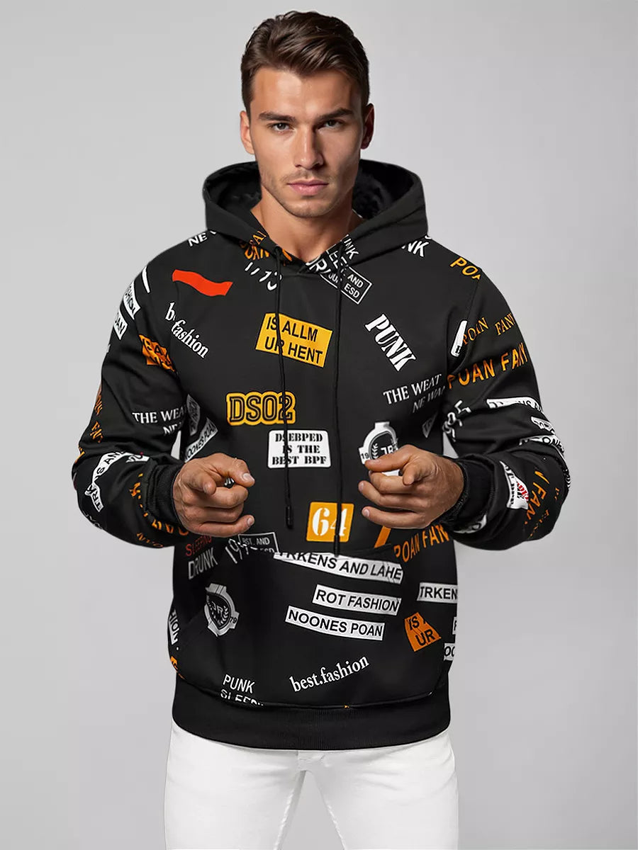 Vyriškas juodas džemperis su gobtuvu Rot Fashion