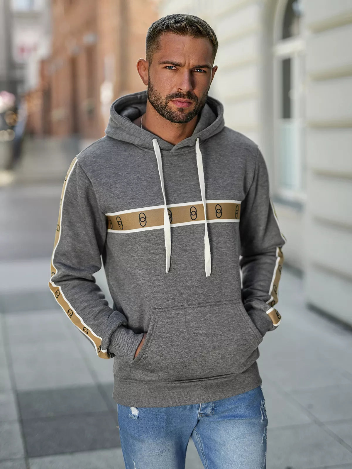 Vyriškas pilkas džemperis Rings