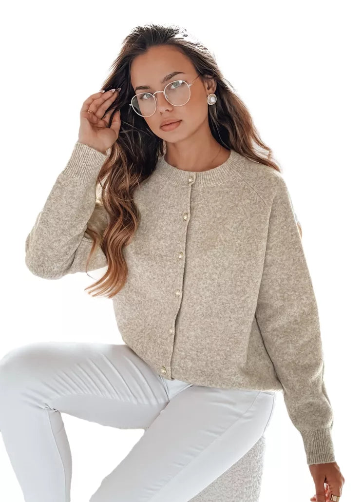 Moteriškas tamsiai rusvos spalvos megztinis Selin