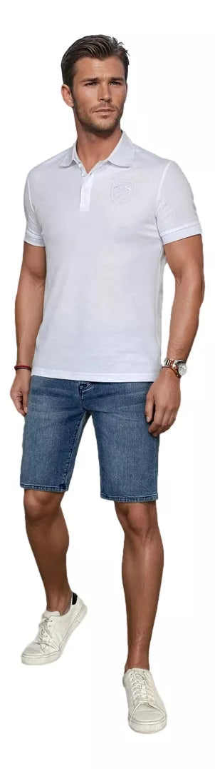 Vyriški mėlynos spalvos trumpi džinsiniai šortai Džin