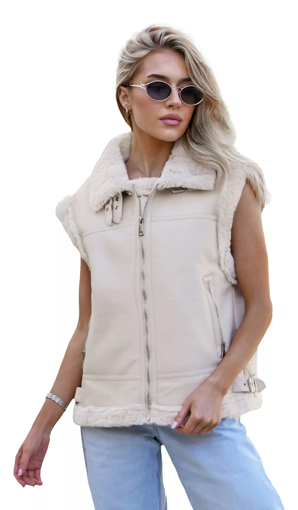 Moteriška rusva odinė liemenė Sara