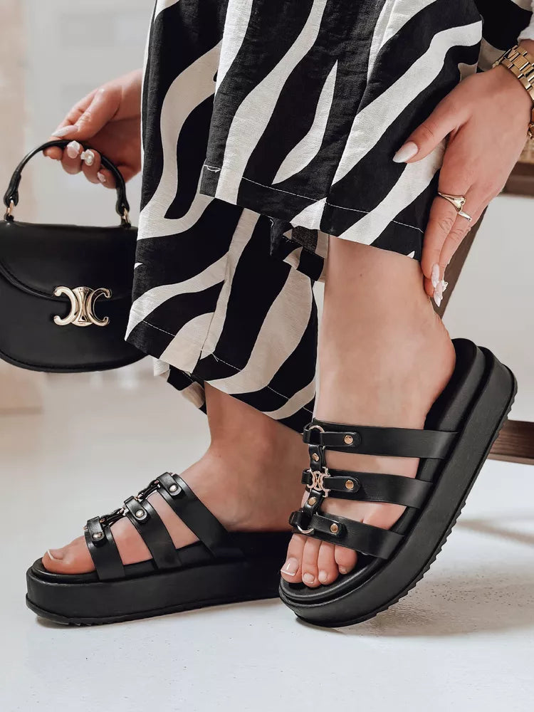 Moteriškos juodos šlepetės Platofi