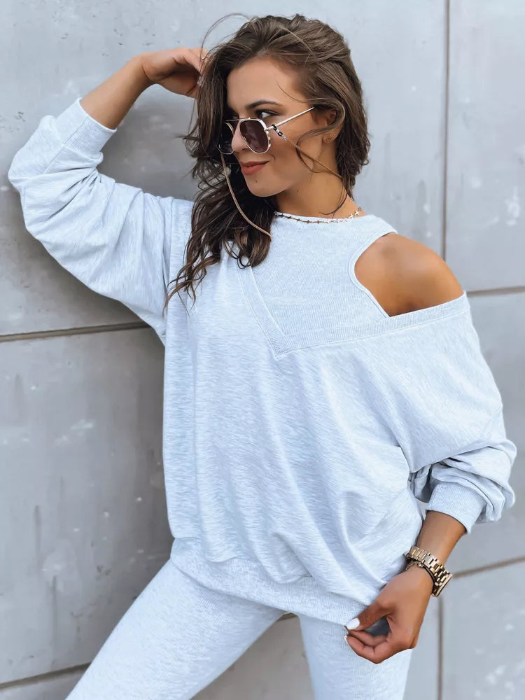 Trijų dalių moteriškas šviesiai pilkas komplektas Astral