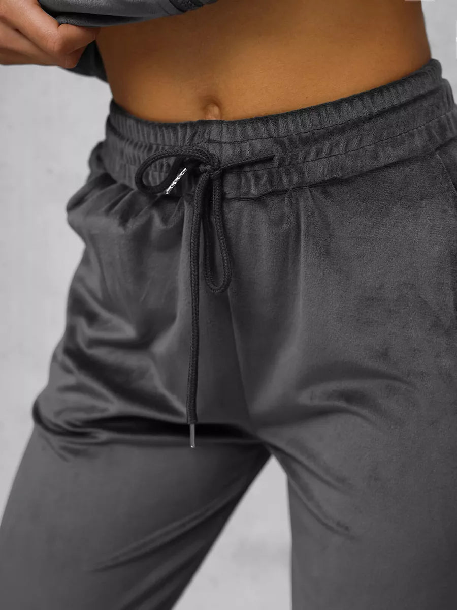 Moteriškas pilkas veliūrinis komplektas Rosita