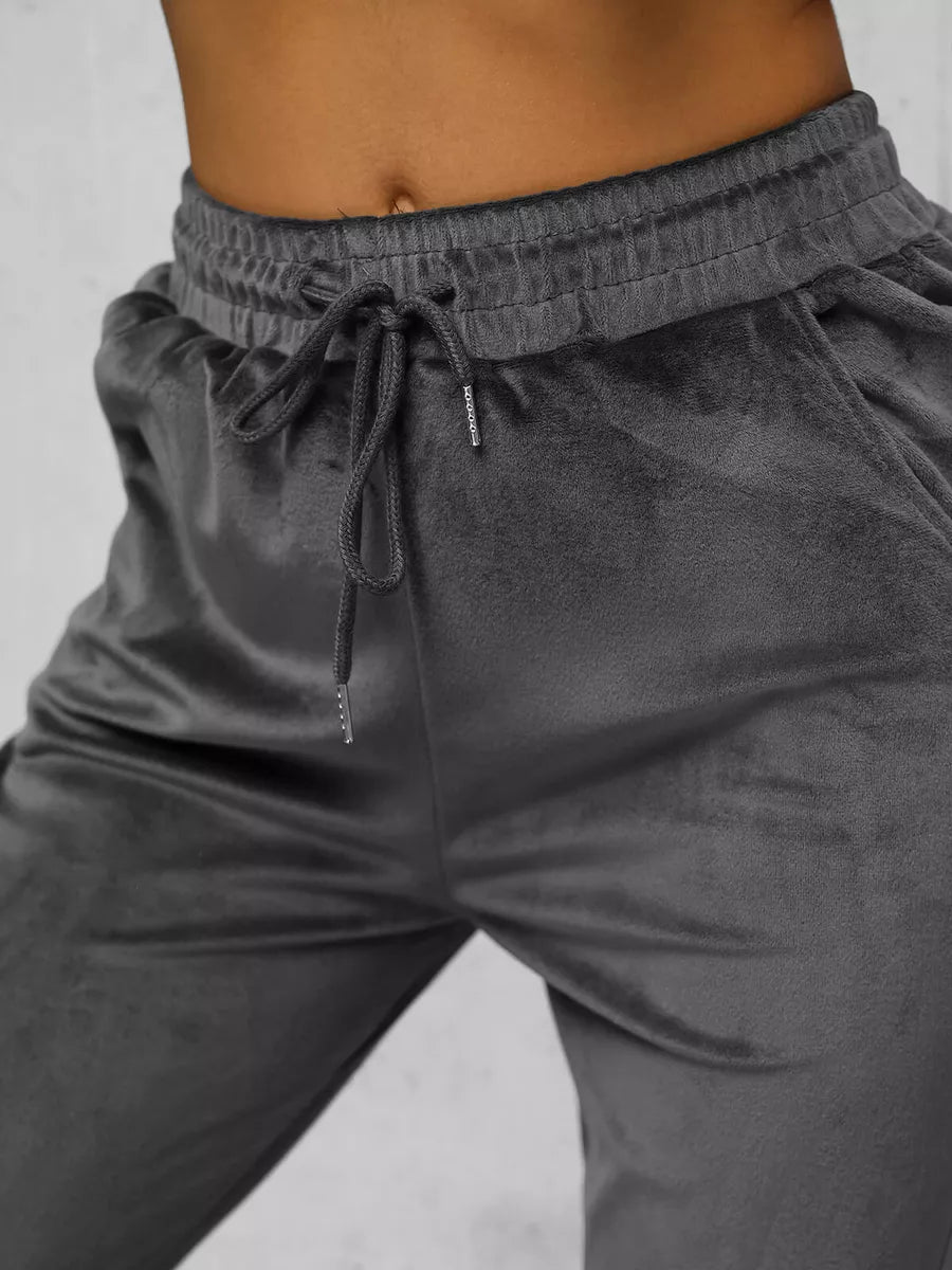 Moteriškas tamsiai pilkas veliūrinis komplektas Merlin