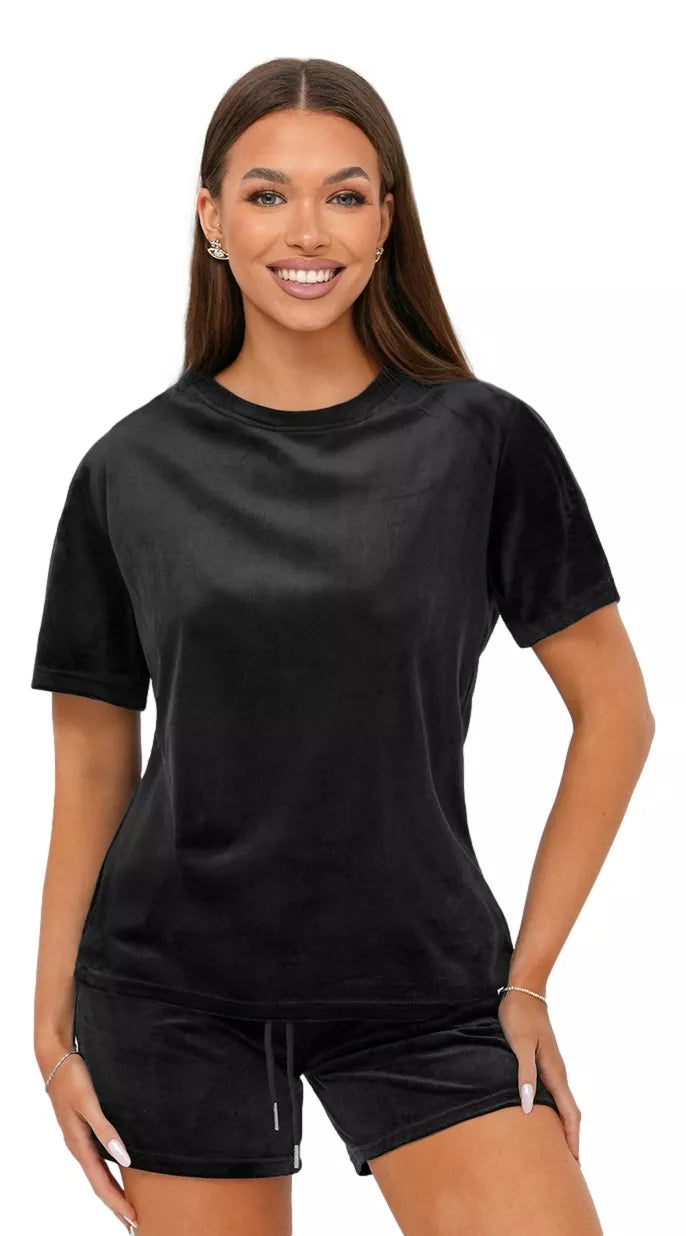 Moteriškas veliūrinis juodas komplektas Stel