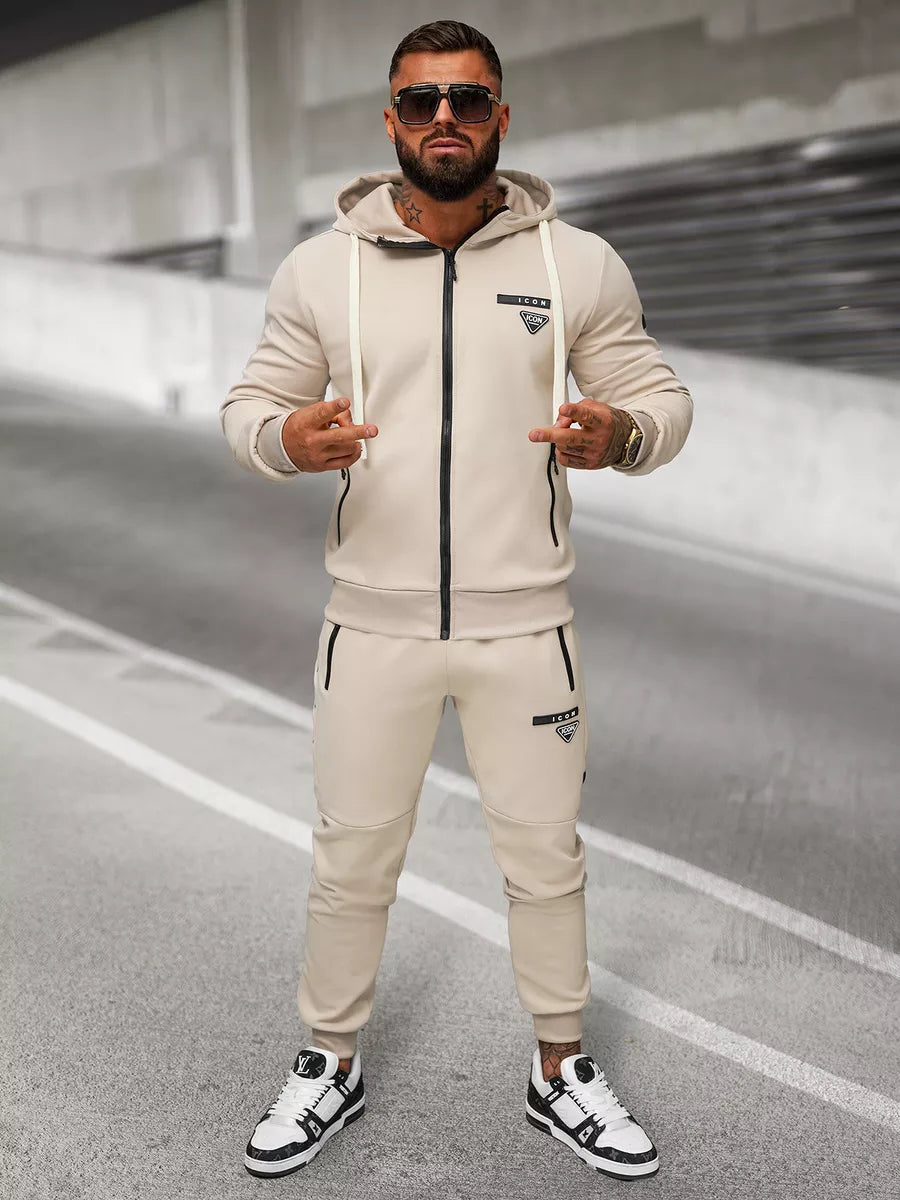 Vyriškas rusvos spalvos sportinio kostiumo komplektas Icon