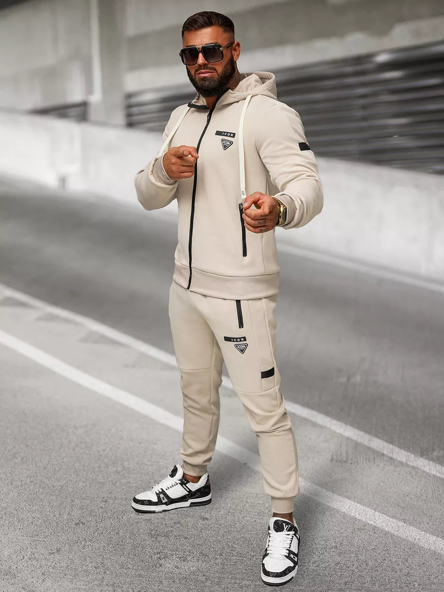 Vyriškas rusvos spalvos sportinio kostiumo komplektas Icon