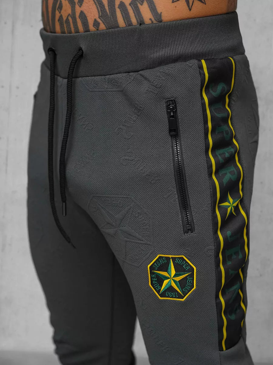 Vyriškas tamsiai pilkas sportinis komplektas Super