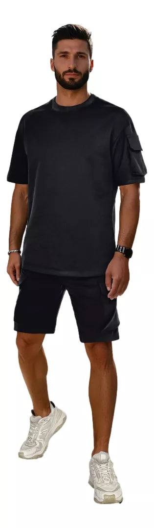 Vyriškas juodas sportinis komplektas Track