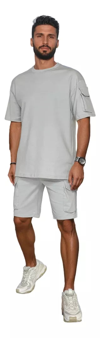 Vyriškas pilkas sportinis komplektas Track