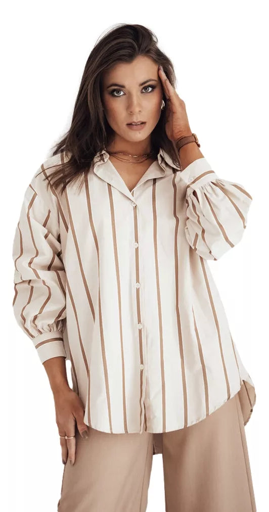 Moteriški rusvi marškiniai Delun