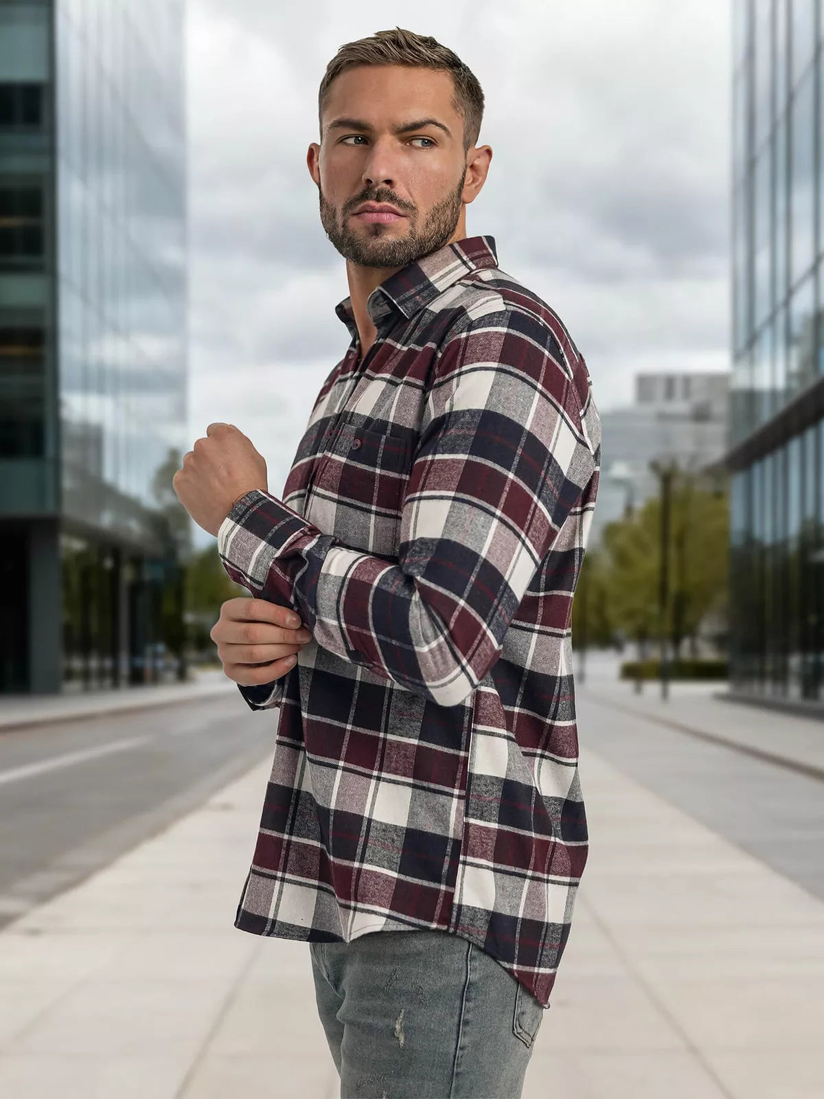 Vyriški bordo languoti marškiniai Marino