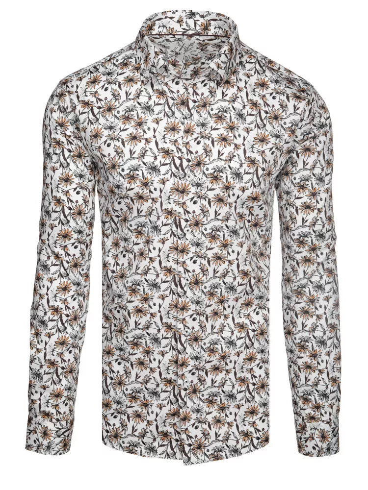 Vyriški gėlėti rusvi marškiniai Stifer