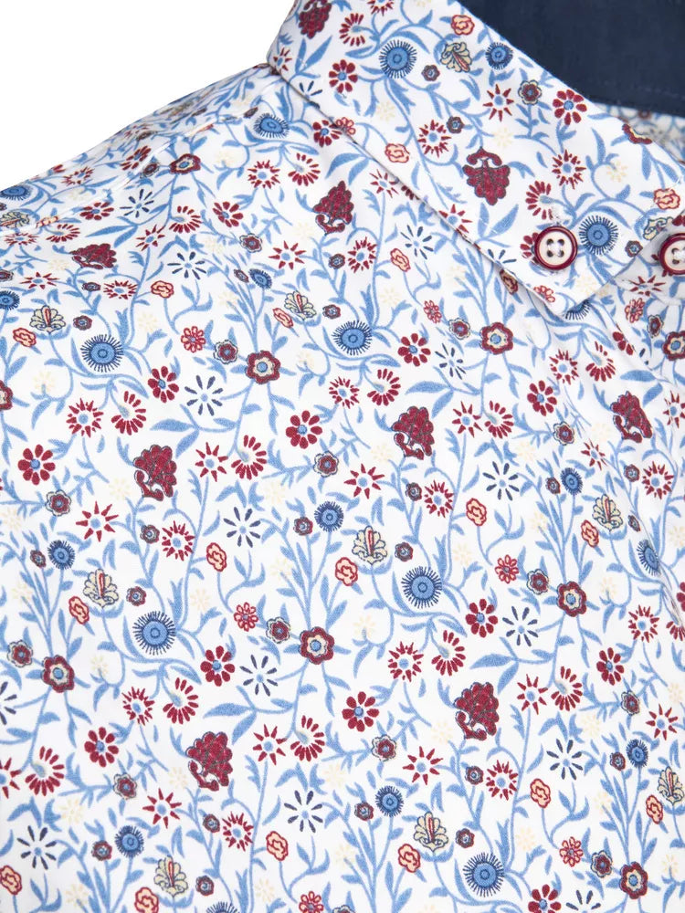 Vyriški baltos spalvos trumpomis rankovėmis marškiniai Tem