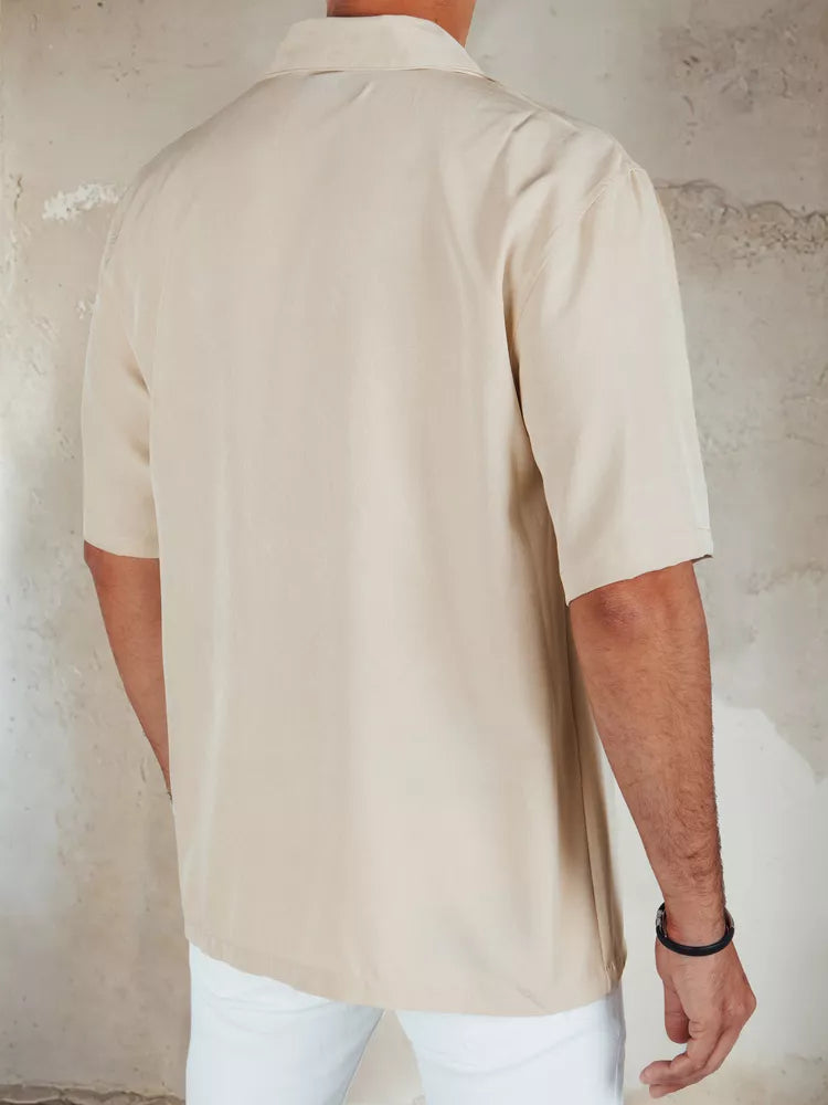 Vyriški rusvi marškiniai trumpomis rankovėmis Kenat